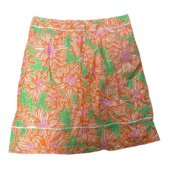 Lilly Pulitzer Fayette Avocado Green Crush Cotton Lawn Skirt 10 - Picture 2 of 5